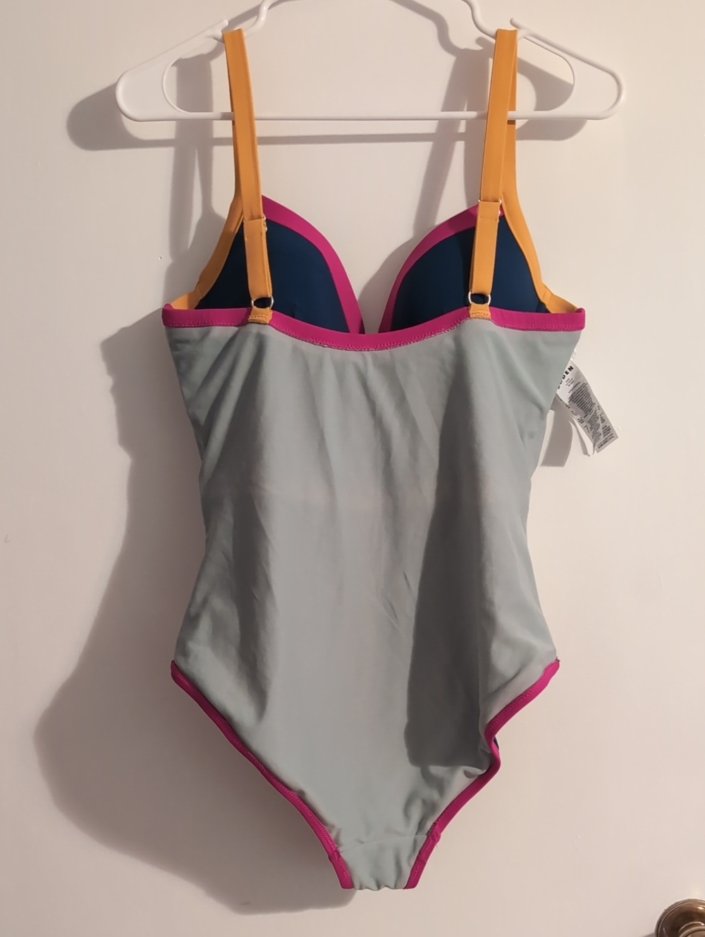 Boden Colorblock Navy One-Piece Swimsuit with Pink & Mustard Trim - Picture 5 of 7